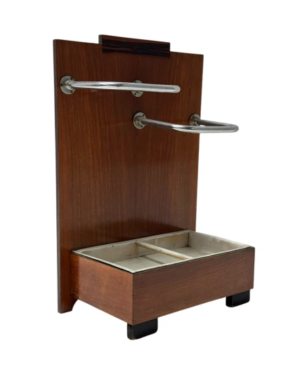 Walnut Art Deco Modernist Umbrella Stand, 1930s